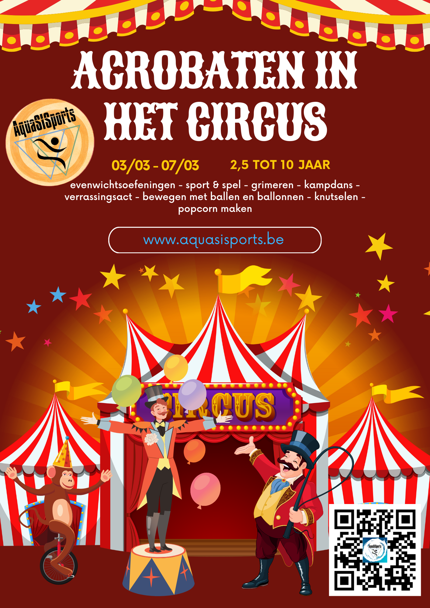 ACROBATEN IN HET CIRCUS poster